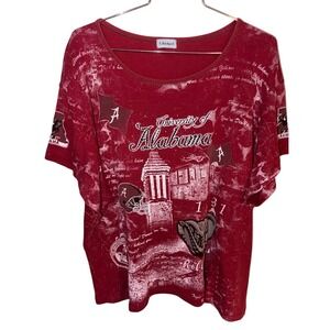 baroque rhinestone P. Michael University of Alabama Crimson Tide T-Shirt Red